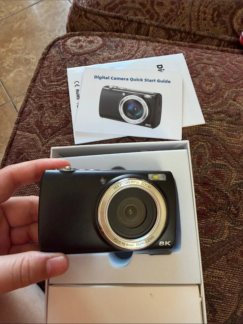 Black 8K Compact Digital Camera with Powerful Zoom